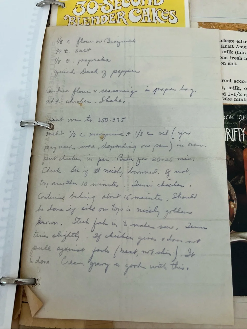 Recipe Binder 1930s-2001 Handwritten Recipes Clippings Homemaking Ephemera